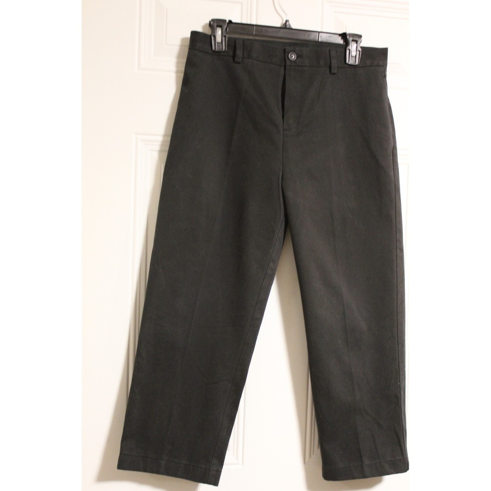 Brooks Brothers Fleece Black Chino Youth Boys SZ 18 Cotton Twill Flat Front